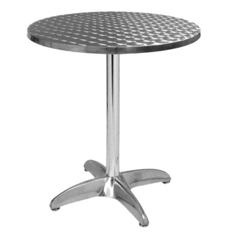 Table terrasse aluminium ronde 60 cm - Plateau aluminium - petit prix